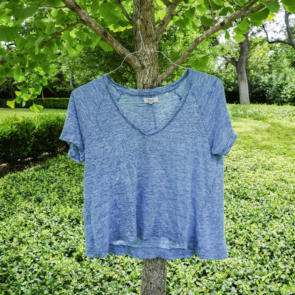 Madewell Cropped Boxy V-Neck